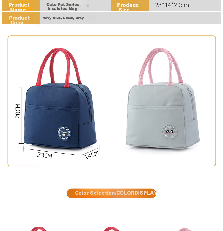 BWNK Lunch Box Bag Insulated Handheld Lunch Bag Bento Bag Insulated Box Aluminum Foil Outdoor Insulation Bag Blue 6