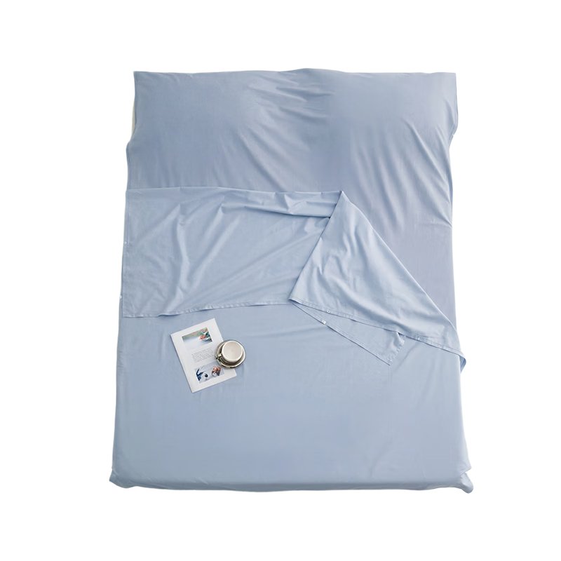 Grace Class A 7A Antibacterial Travel Sleeping Bag Integrated Sheet Portable Hotel Hygiene Sleeping Bag Sky Blue 1.8x2.1m