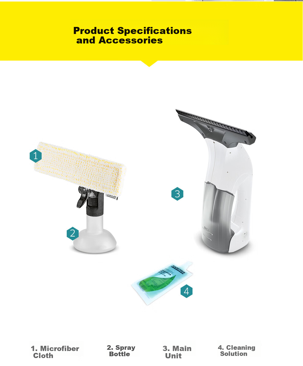 KARCHER Germany Karcher WV1 Handheld Wireless Electric Window Cleaner Glass Squeegee Surface Cleaner Tile Scraper Suction All-in-One 22