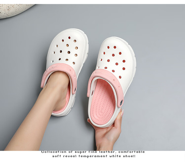 Warrior Women's Hollow Toe Slippers Outdoor Beach Sandals Four-Season Cool Slippers SDJ-0603 White Purple Size 37 4