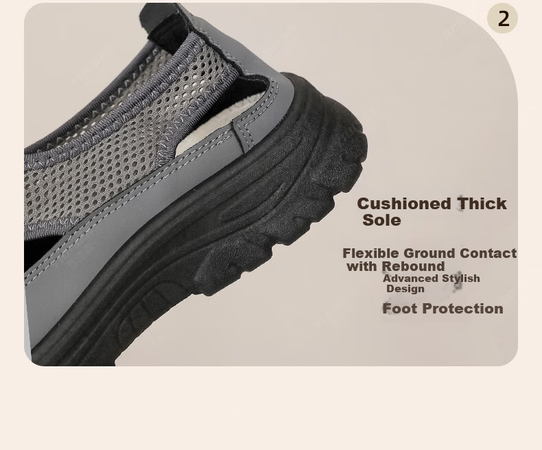 Yidisen Summer Genuine Breathable Water-Resistant Hiking Sandals for Men Hollow Out Beach Shoes Mesh Toe Cap Coffee Color Size 39 9