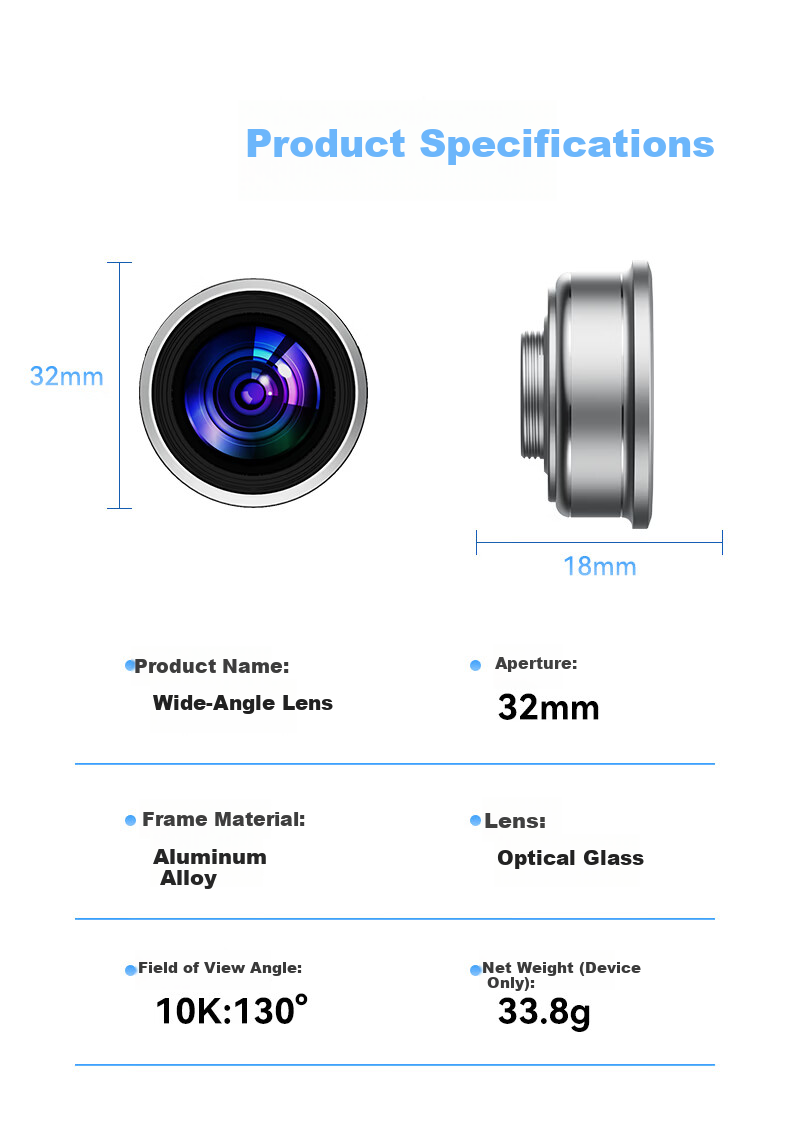 Shuotuo Wide-Angle External Phone Lens Professional Ultra HD Camera DSLR-Level Macro Front Camera Photography Assistant Live Streaming Telephoto Lens 8