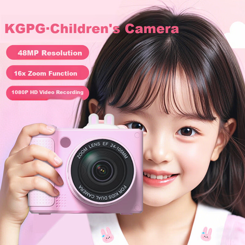 KGPG Children's Camera for Children's Day, Student Mini Camera for Photography and Travel, Mobile Phone Compatible, Purple, Birthday Gift for Boys and Girls