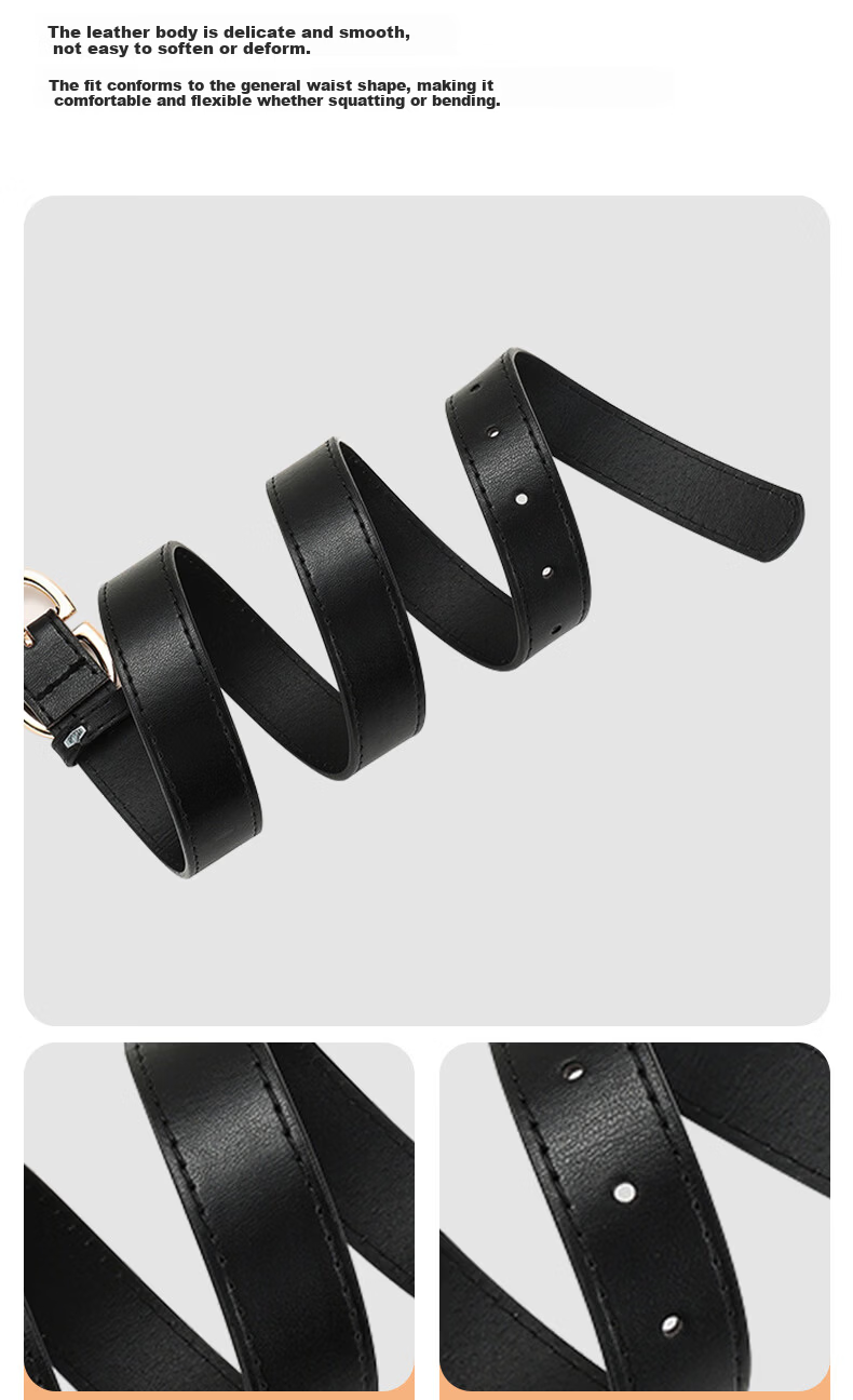 CARTELO Women's Leather Belt Denim Waist Belt Korean Style Fashion Versatile Pin Buckle Belt Birthday Gift for Girlfriend 6