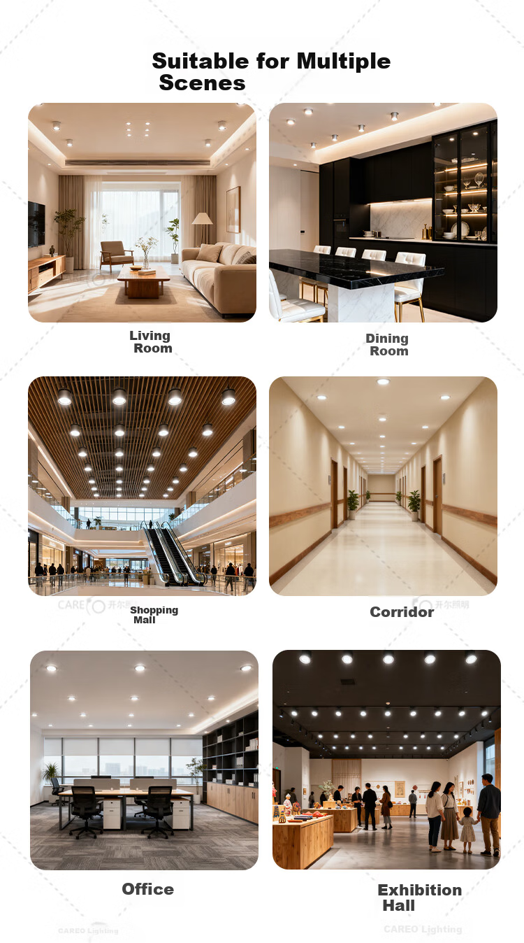 CARE LED Recessed Downlight Ceiling Light Corridor Light 3W 2-inch White Light 6500K Cutout 65±5mm 9