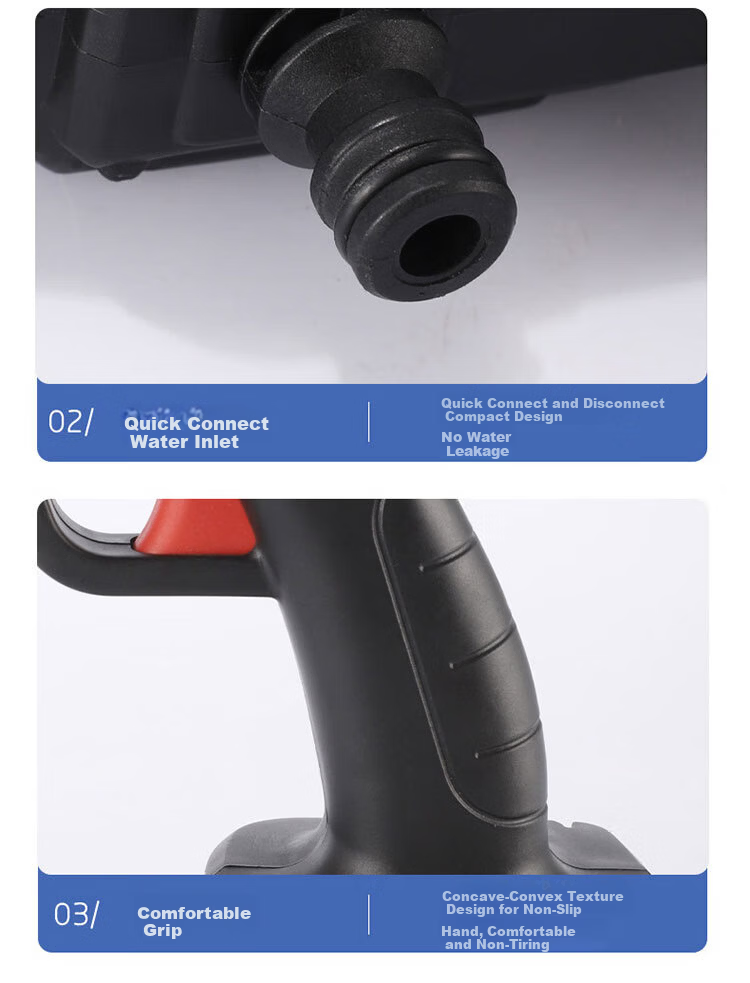 Xinwuhuan Wireless Car Washer Lithium Battery High-Pressure Water Gun Cleaning Machine Portable Brushless Motor Single Lithium Battery for Home and Garden 11