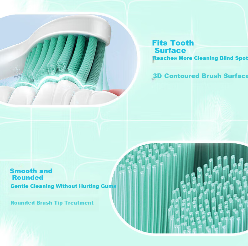 Philips Electric Toothbrush Replacement Head Whitening Series Soft Brush 1 Pack Gentle Series HX2021/02 Compatible with HX2471/HX2431/HX24 Series 1