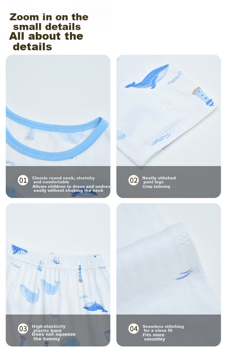 YUZHAOLIN Kids Homewear Boys and Girls Pajamas Junior High School Regenerated Cellulose Fiber Homewear Shell Starfish 110 12