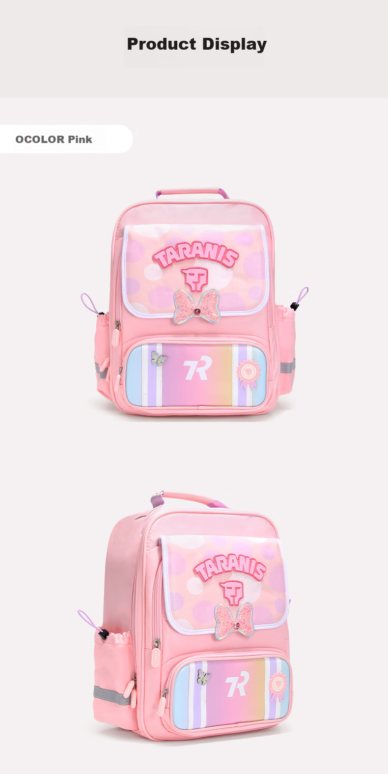 TARANIS Gina Recommended Children's School Backpack for Grades 1-3-6, Lightweight, Ergonomic, Large Capacity Double Shoulder Bag 11