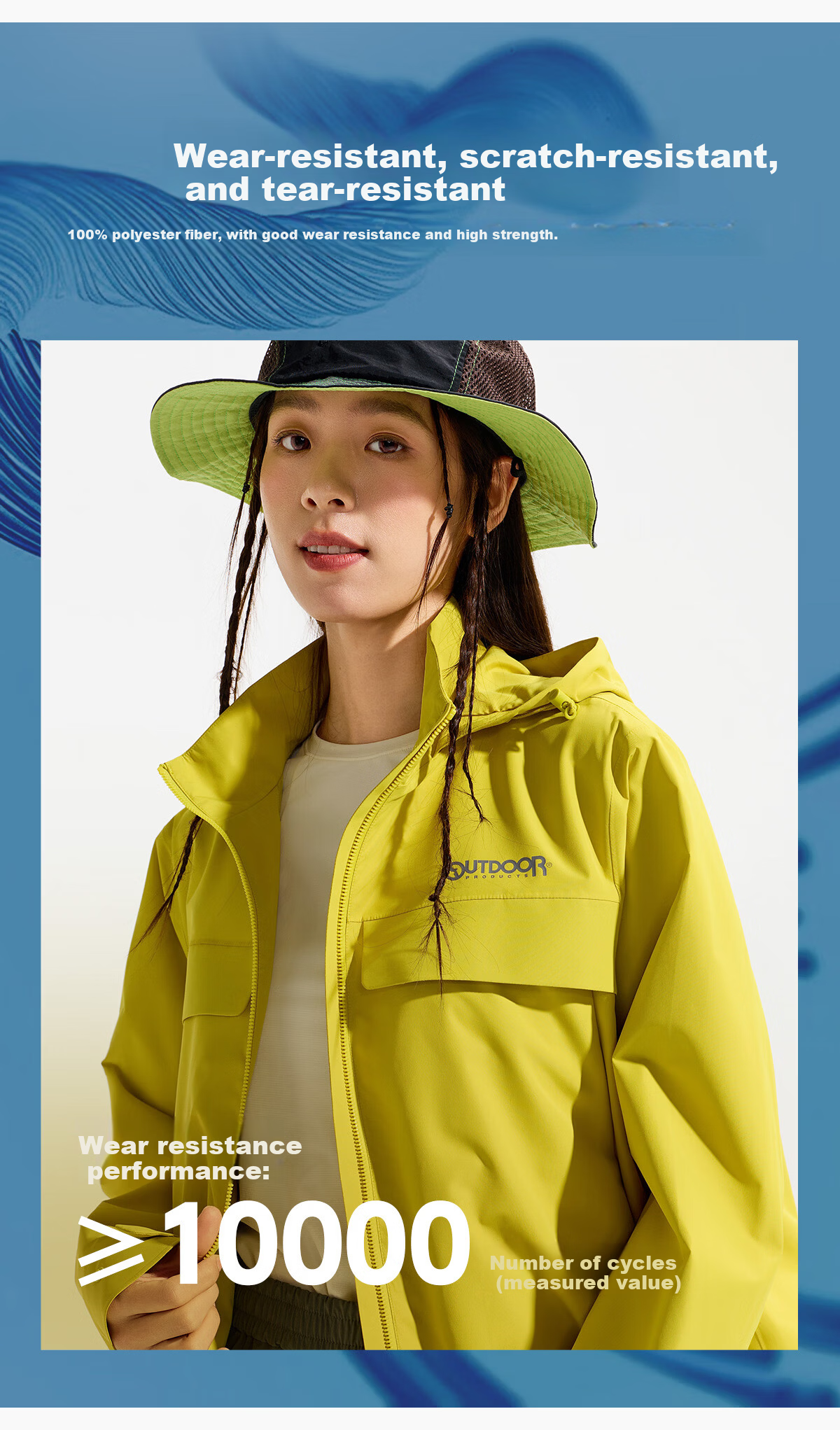 OUTDOOR PRODUCTS Women's Single-Layer Spring/Summer 2026 Fashionable Water-Repellent, Durable, Tear-Resistant Jacket OFDC612303 Natural Yellow M 6