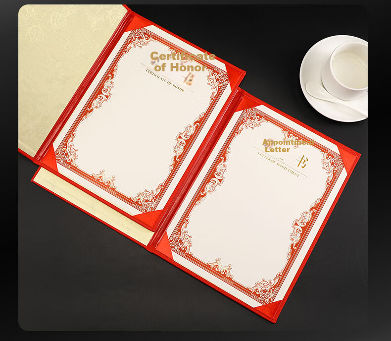 Zhongjian Stationery A4 Honor Certificate with Inner Core Embossed High-End Texture Honor Certificate Paper Training Commendation Award Certificate Printable Paper A4-08 Honor Certificate 9