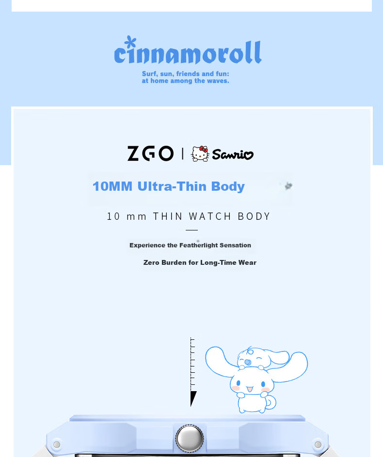 ZGO Kids Watch Time-Only Sanrio Waterproof Junior High School Girls Elementary School Students Watch Children's Day Gift 6