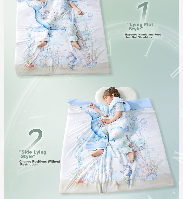 Kidsneed Baby Anti-Kick Sleeping Bag Toddler Spring Summer Anti-Startle Hug Blanket Belly Protection Sleep Sack 150x150cm 7