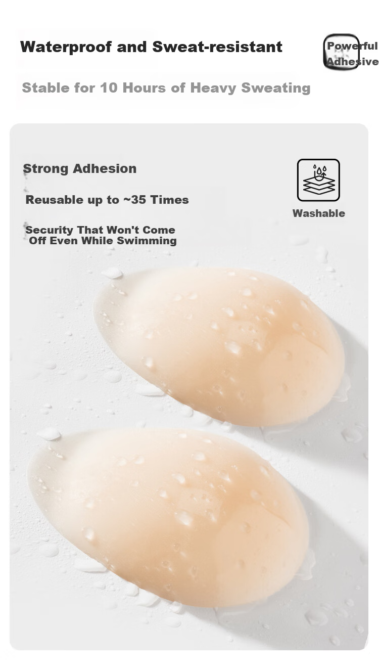 SBEAUTY 2.0 Water Drop Lifting Silicone Breast Pads 2026 New Women's Push-Up Large Silicone Anti-Protrusion Nipple Covers Large Water Drop 1 Pair 13