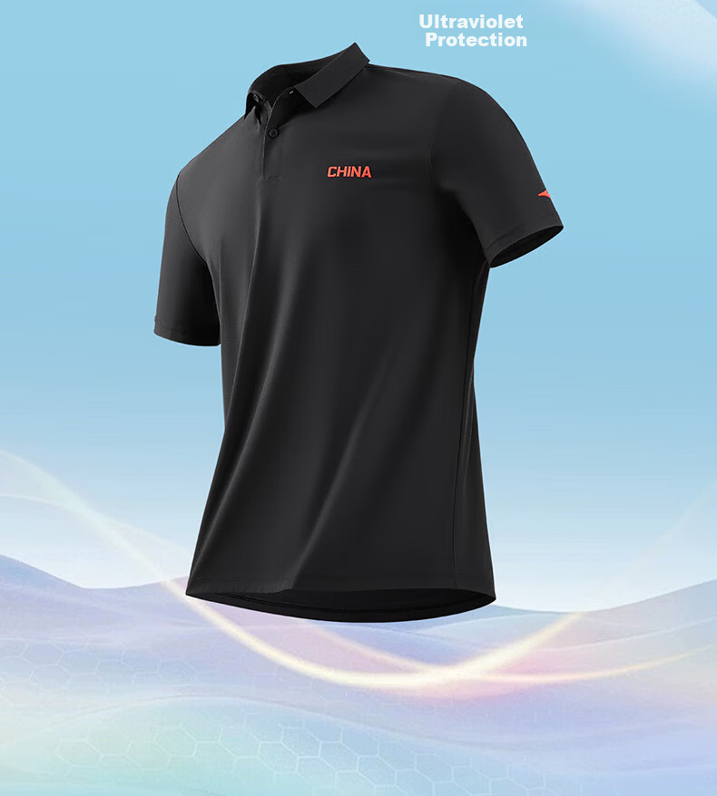 Erke Men's Micro Collar Short Sleeve T-Shirt Summer Sports Polo Shirt Outdoor Sun Protection Ice Cooling Deodorizing Tennis Sports Top 5