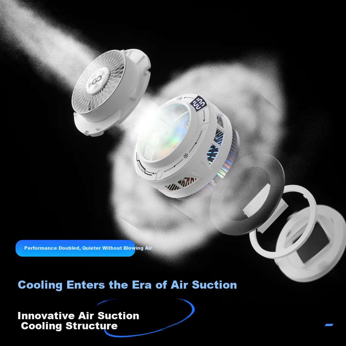 Zhiguozhe Wind-Suction 100-Level Magnetic Cooling Phone Cooler Ice-Making Semiconductor Cooling Clip for Gaming and Live Streaming Compatible with Apple
