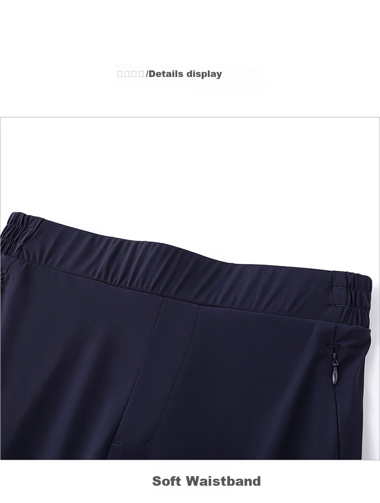 ELLE ACTIVE Casual Woven Cropped Pants for Women Summer Breathable Quick-Dry Sports Pants Commuter Versatile Slim Fit Navy Blue S 13