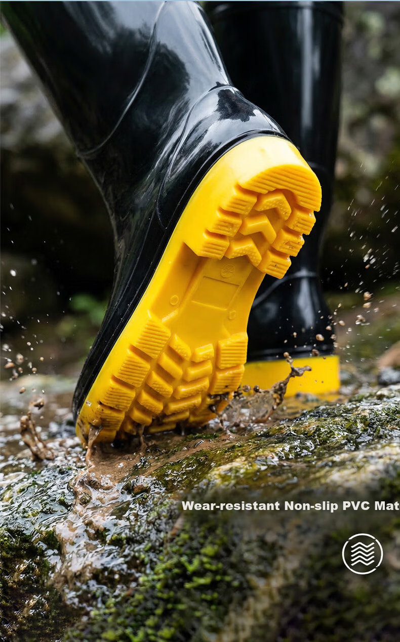 BlueOwl Shield Men's Outdoor Waterproof Non-Slip Rain Boots Rubber Shoes Durable Water Shoes YX1008-1 Size 44 5