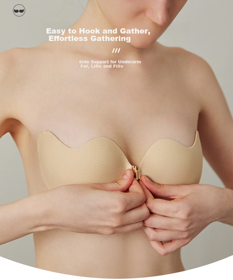 Fuli Girl Adhesive Bra Push-Up Invisible Seamless Breast Lift Nude Color C-D 6