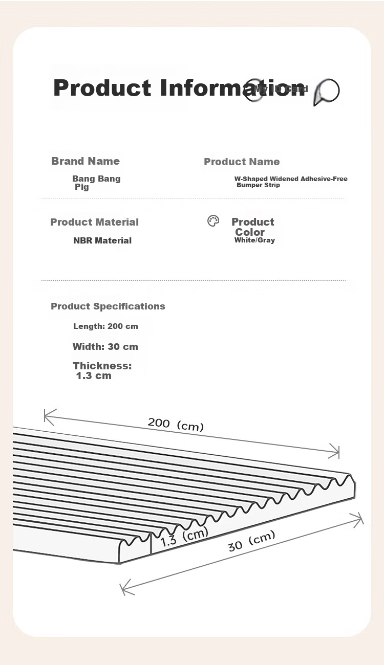Bangbangzhu Thickened Self-Adhesive Free Anti-Collision Corner Guard Edge Cushion Window Sill Bed Soft Corner Protector Off-White 200*30*1.3CM 12