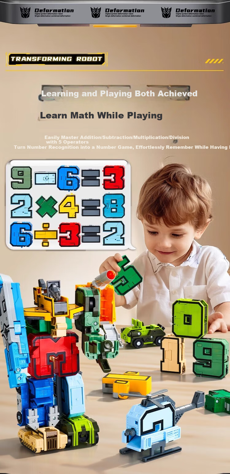 Floating Digital Transforming Robot Educational Toy 10-Piece Number Transforming Toys Children's Day Gift 6