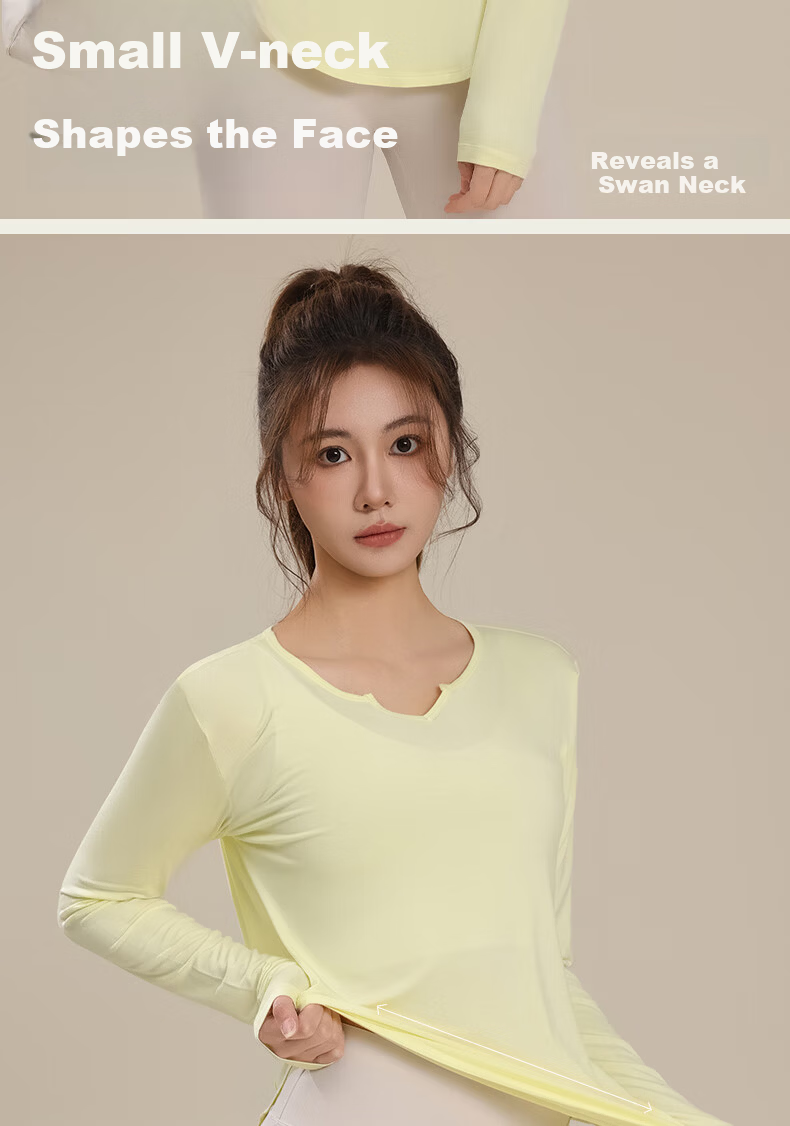 Free Style Yoga Shirt for Women Spring Autumn New Running Fitness Quick-Dry Top Pilates Sports Loose Long Sleeve T-Shirt 4