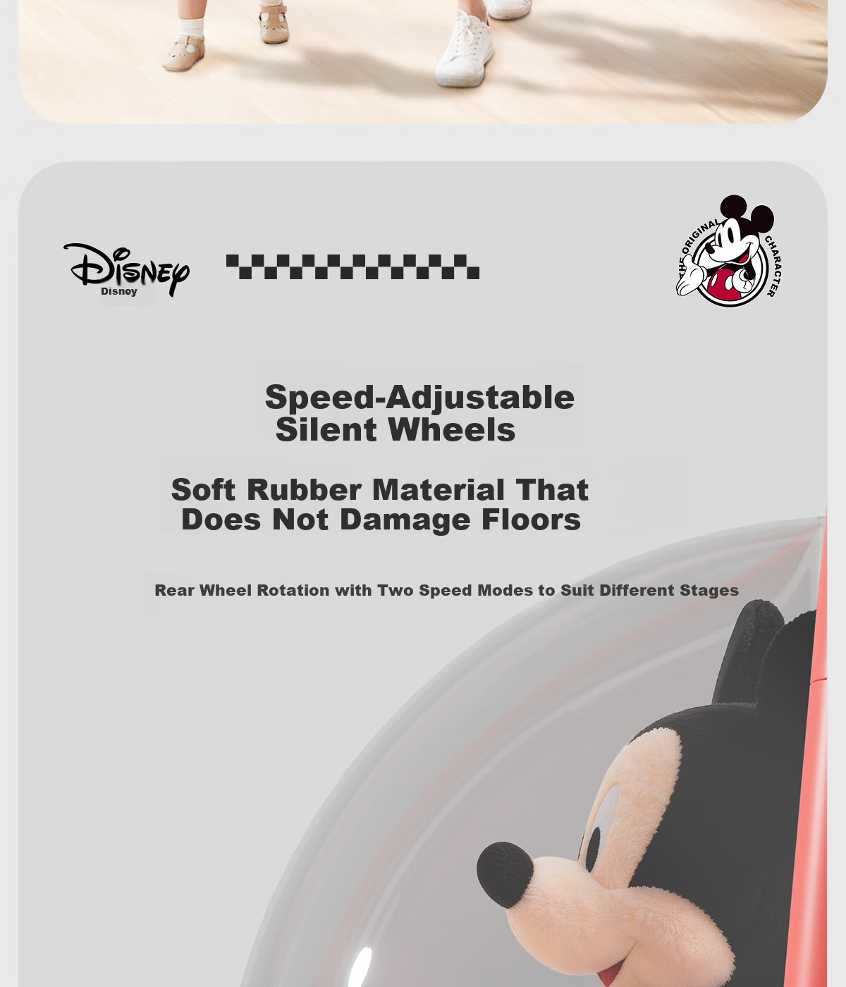 Disney Baby Walker Anti-O-Leg 2026 Model Anti-Tip Balance Walker for Babies 10 Months and Older Baby Push Walker 20