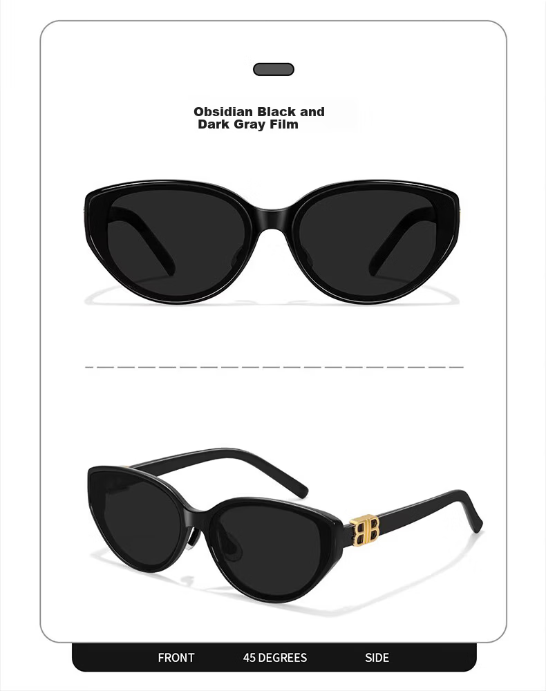 FENCHI Premium Cat Eye Sunglasses for Women 2026 New UV Protection Vintage Round Face Slimming Retro Sunglasses 15