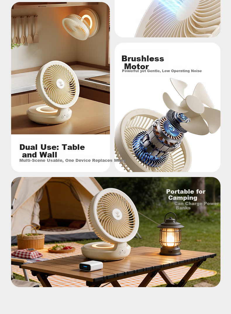 DIAMOND No-Drill Air Circulation Fan 2026 New Kitchen Fan Home Floating Fan Desktop Small Fan Toilet Wall Fan USB Rechargeable Dormitory Folding Fan Outdoor Table Fan XR 2