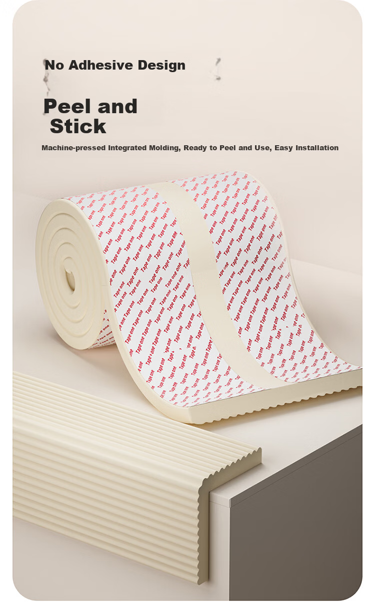 Bangbangzhu Thickened Self-Adhesive Free Anti-Collision Corner Guard Edge Cushion Window Sill Bed Soft Corner Protector Off-White 200*30*1.3CM 9