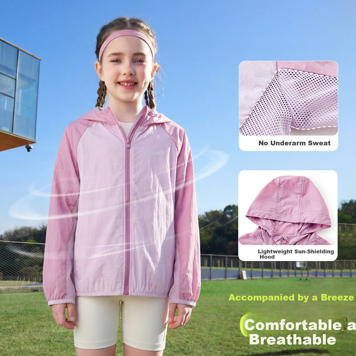 ASK JUNIOR Kids Sunscreen Jacket 2026 Summer UV Protection Air Conditioning Coat for Boys and Girls Green