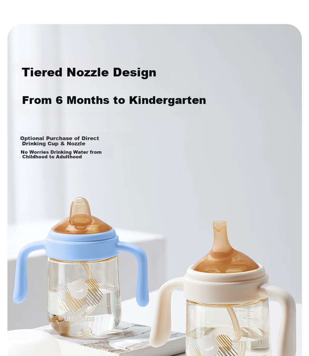 Betis Training Duckbill Cup Baby Water Bottle Infant 6 Months to 1 Year 2 Years Old Children's Direct Drinking Milk Rice 240ml 6