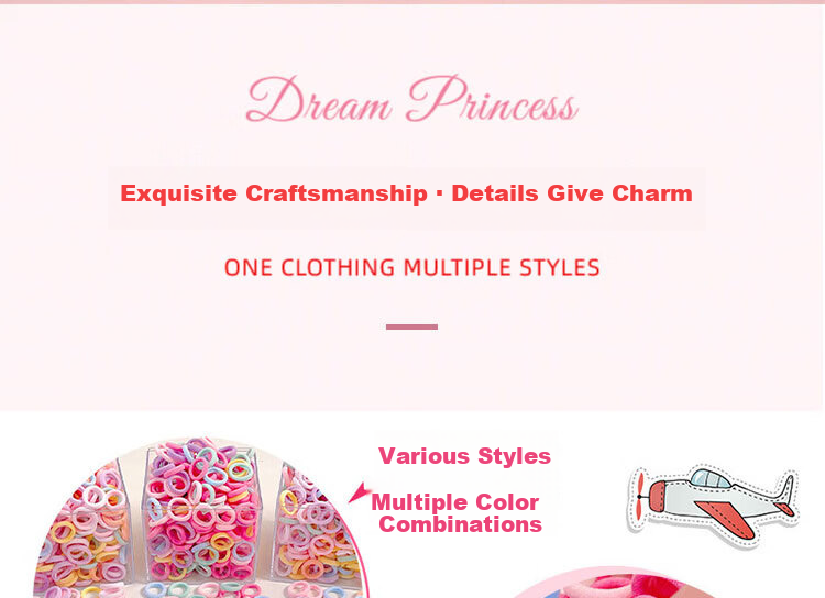 Princess Password High Elasticity Hair Tie for Girls, Gentle on Hair, Children's Hair Band, Student Rubber Band, Baby Towel Hair Ring, Infant Hair Rope 7