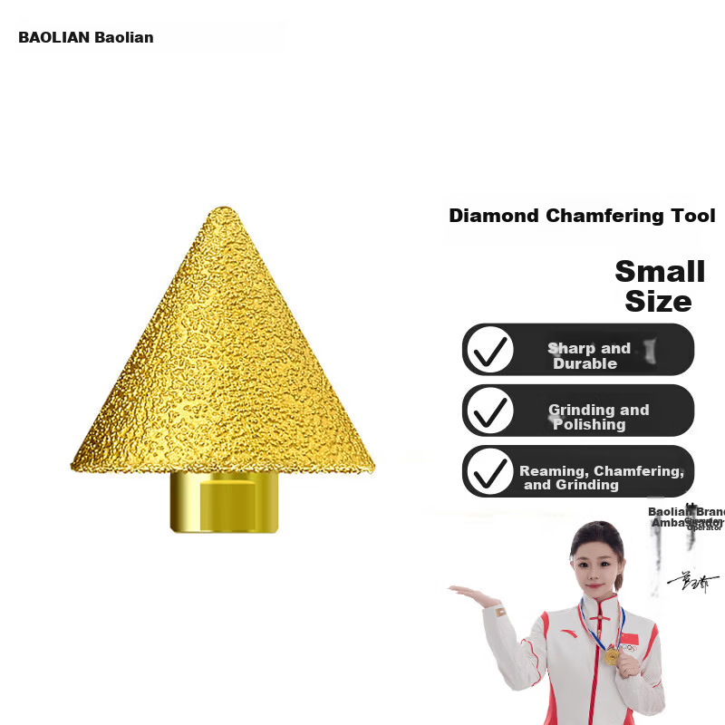 Baolian Diamond Chamfering Tool Umbrella-Shaped Grinding Head Tile Marble Quartz Expansion Hole Opener Angle Grinder Conical Drill Bit