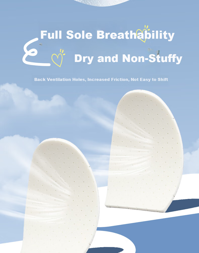 FOOTOPPO Latex Pressure-Relief Forefoot Pads Women's Non-Slip Gel Half Insoles for High Heels Thickened Anti-Slip Half Inserts 23