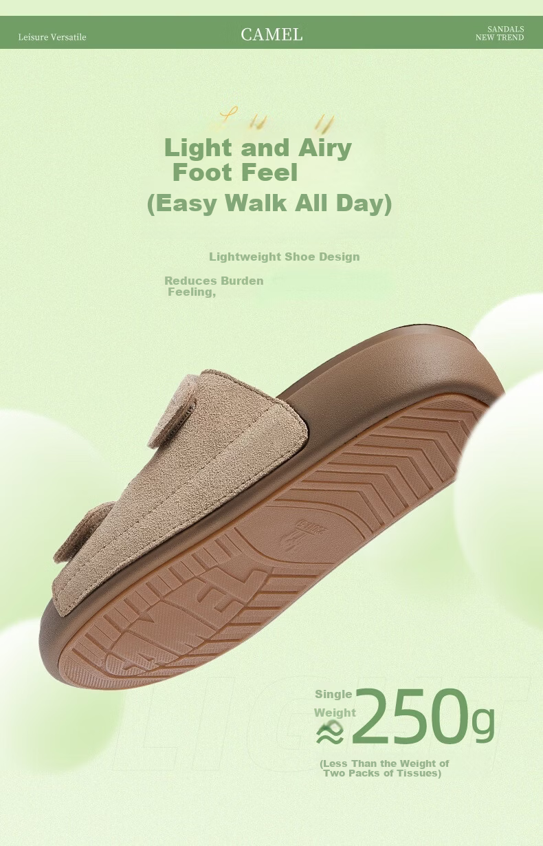 CAMEL Women's Casual Double Strap Sandals L26M504056 Coffee Color Size 37 9