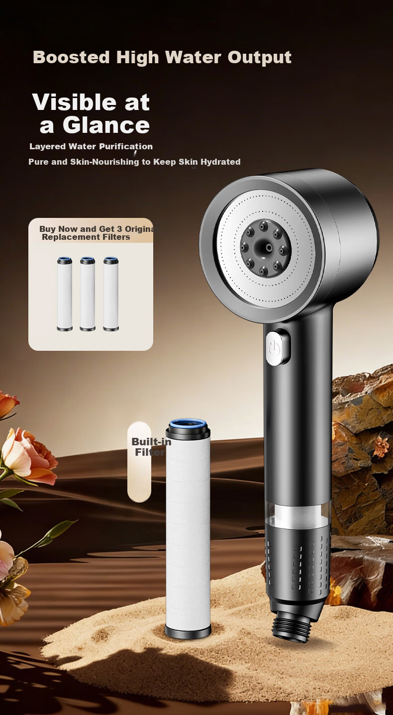 WUZORY [Germany] High-Pressure Shower Head Powerful Bathroom Multi-Function Handheld Shower Sprayer 15