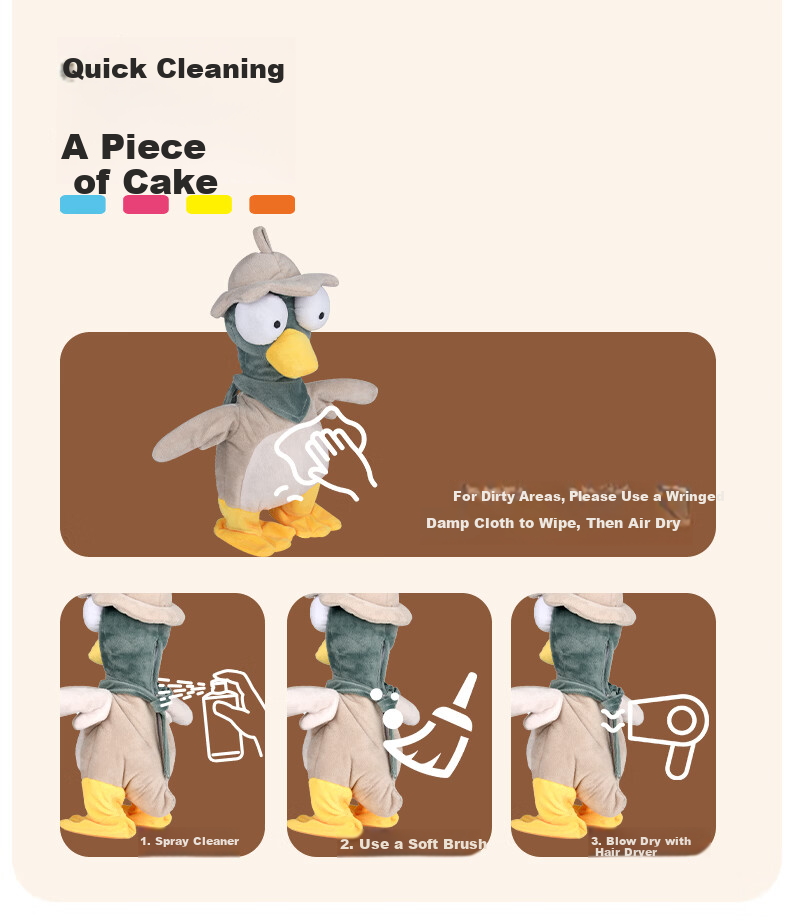 Beingmate Children's Plush Repeating Duck Toy Baby Meeting Gift Soothing Interactive Smart Kids Birthday Present 12