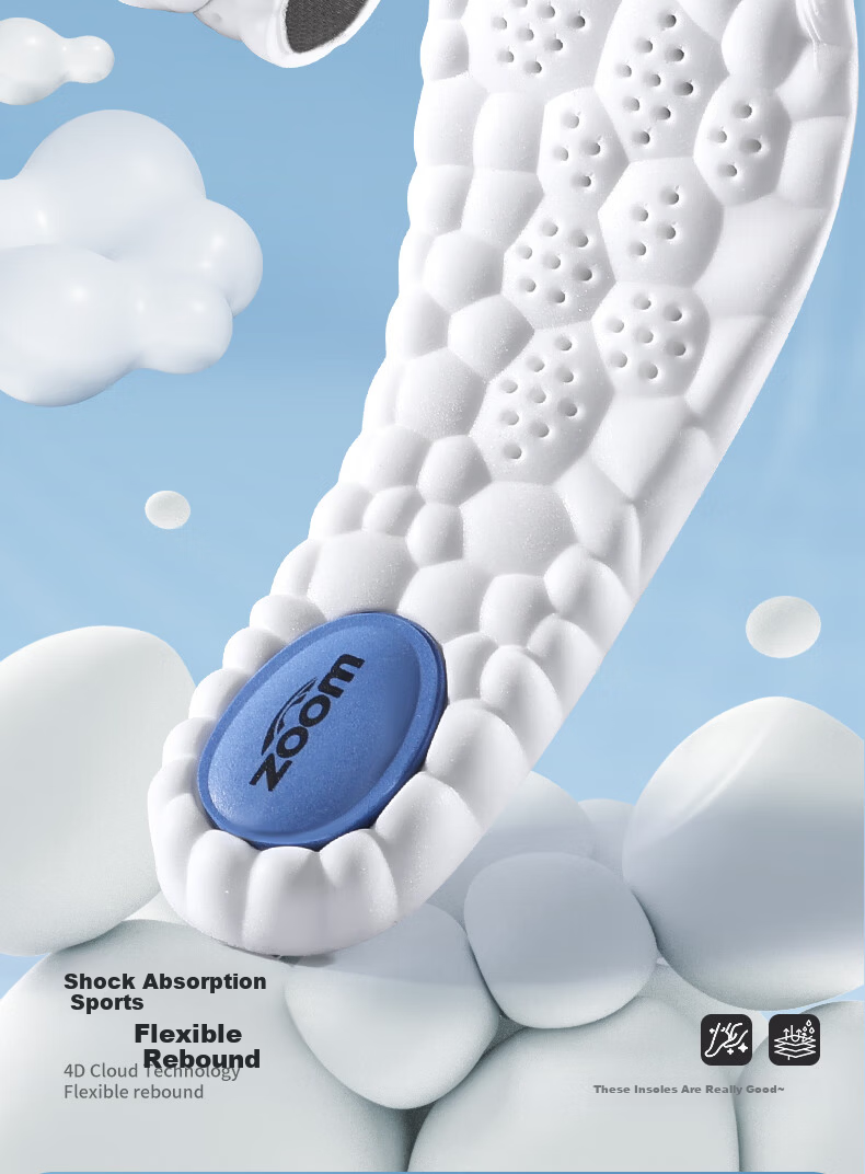 3515 Men's Sports Insoles Soft Cushion Shock Absorption Long-Standing Military Training Sweat-Absorbent Breathable Antibacterial Odor-Resistant Summer 2
