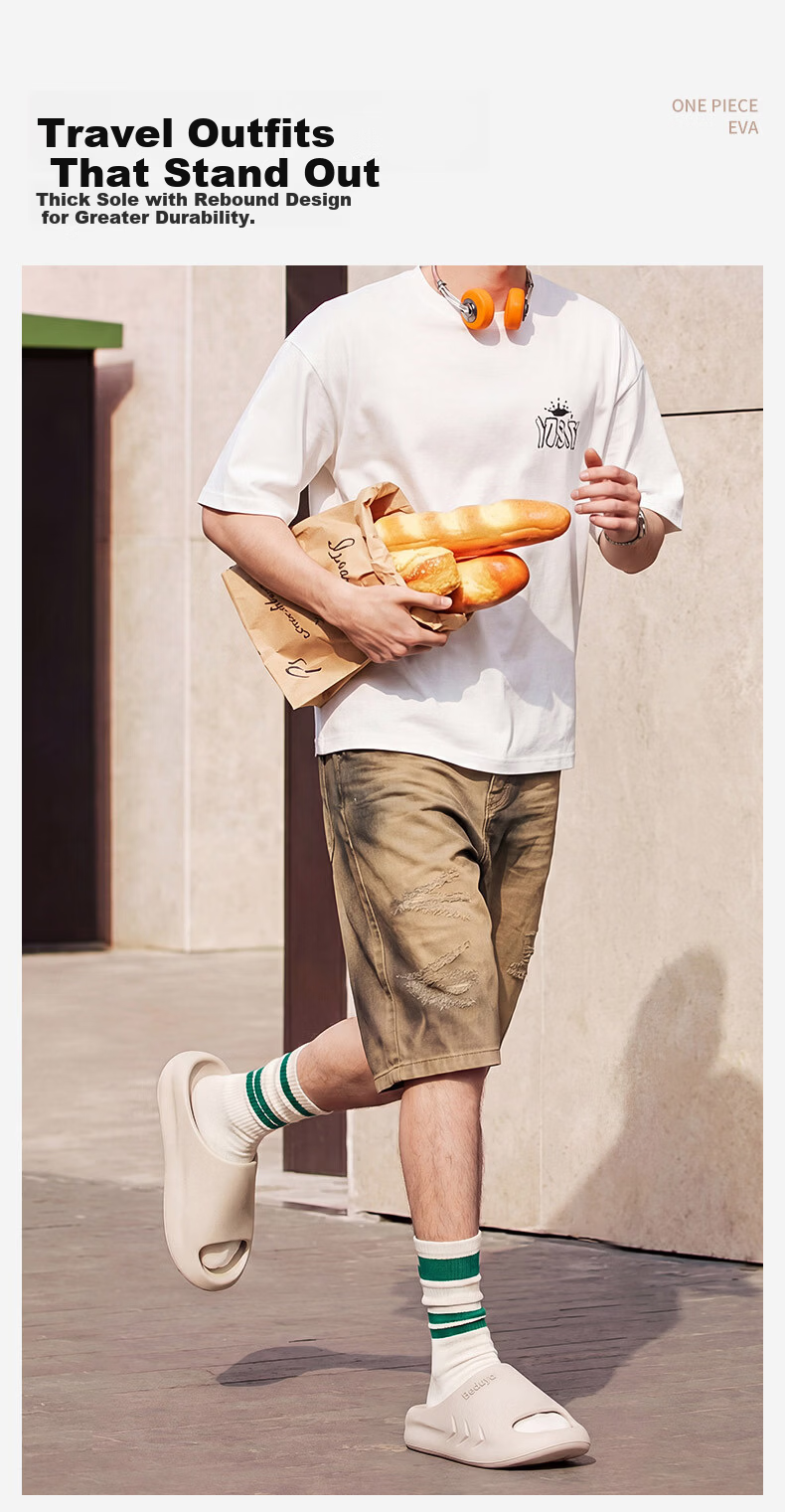 Beiduo Yang Men's Summer High-End Sports Durable Thick-Soled Non-Slip Outdoor Beach Slippers Gray Size 44-45 8