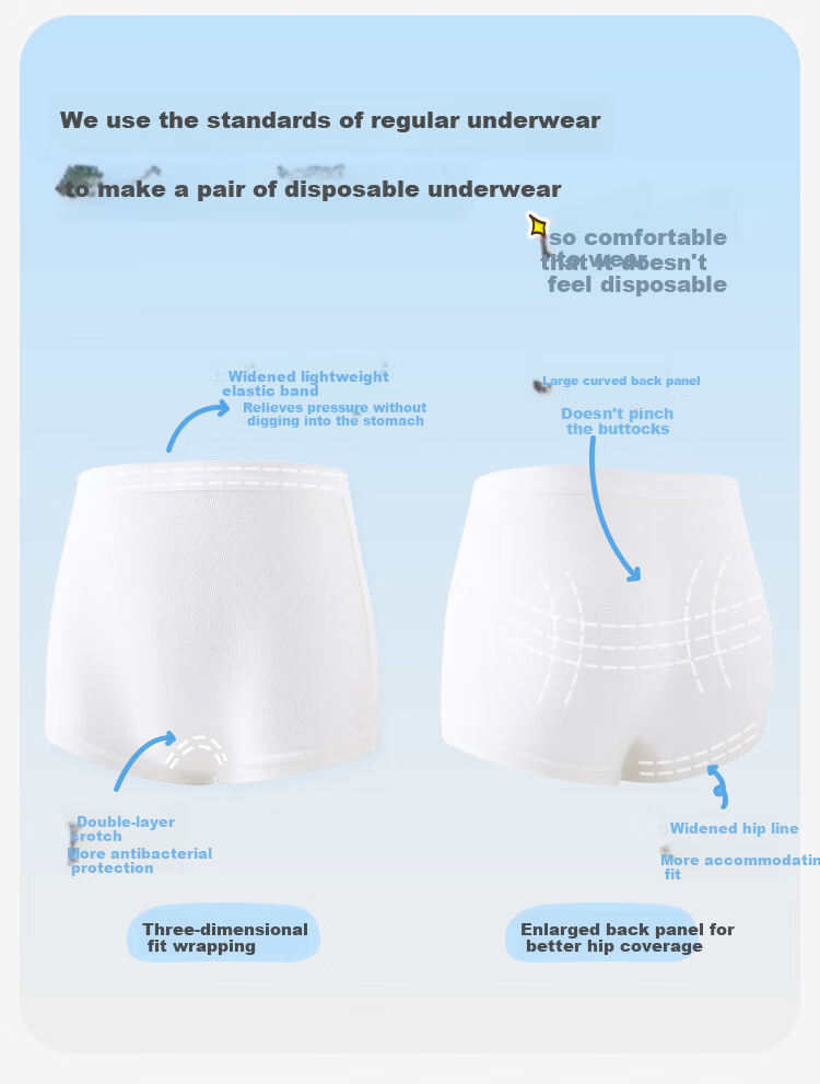 Jiusuibian Lyocell Daily Disposable Kids Underwear Girls Disposable Panties Travel School Period Girls Boxer Shorts 3