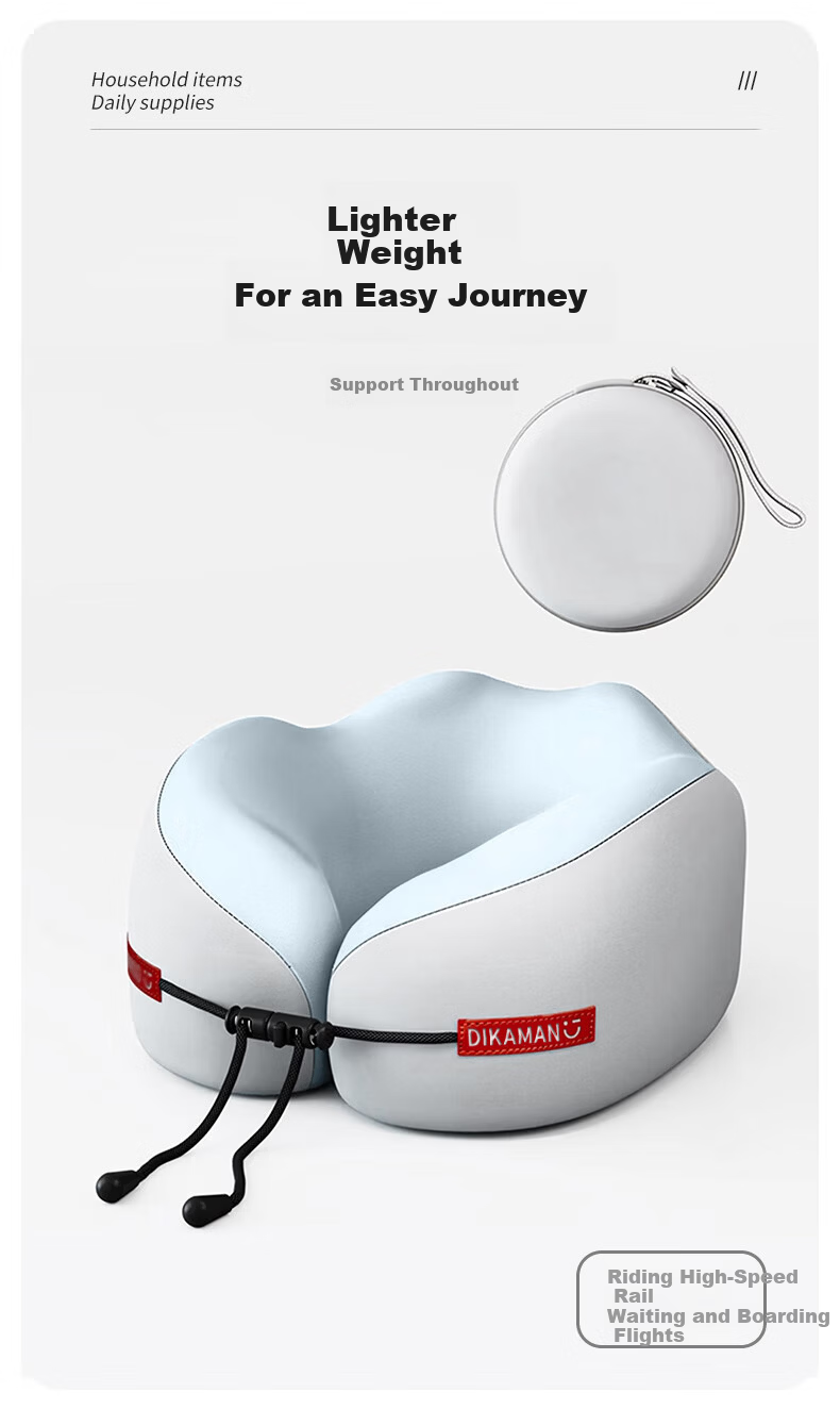 40,000km U-Shaped Memory Foam Travel Neck Pillow Portable Lightweight Long-Distance Cervical Pillow for Children Sky Blue 2