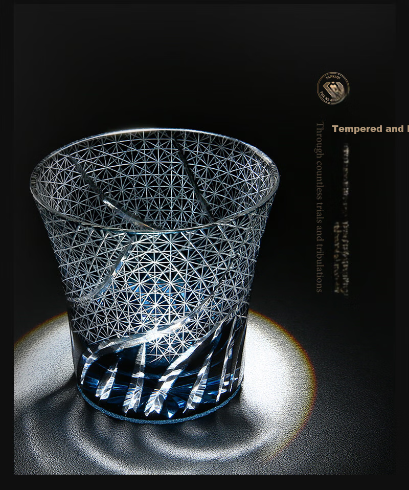 FANKAQI Luxury Edo Kiriko Crystal Whiskey Glass Set High-End Elegant Barware Gift for Housewarming and Wedding 14