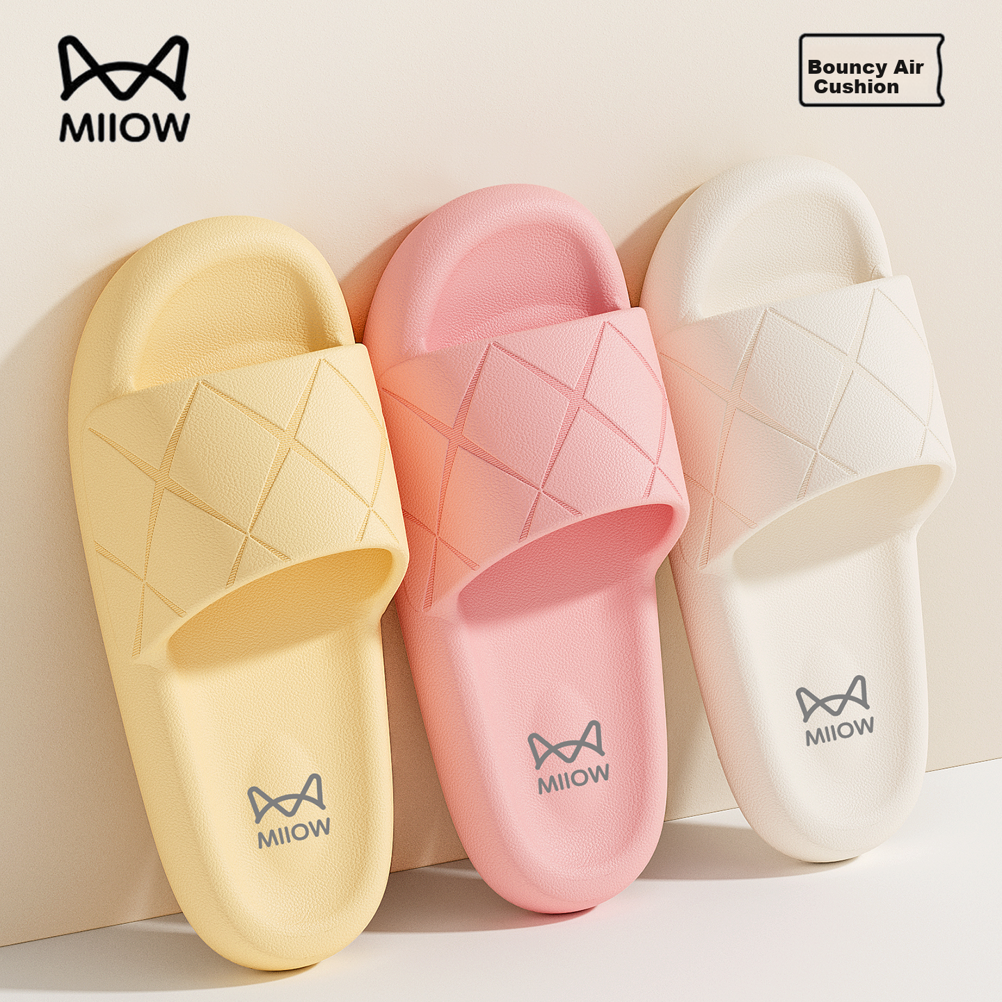 Miiow Men's Summer 2026 New Home Slippers Bathroom Non-Slip EVA Indoor Slippers Women Pink Size 35-36