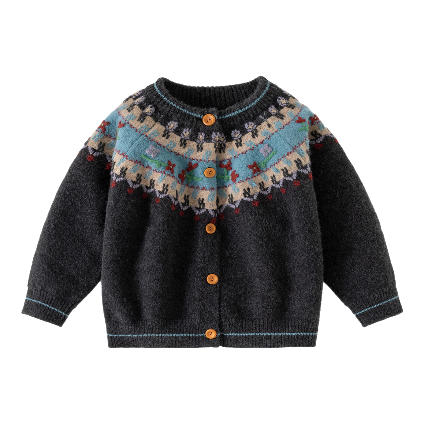 Banxidi Girls Sweater Spring 2026 New Children's Fashion Knitwear Baby Spring and Autumn Wool Cardigan Jacket