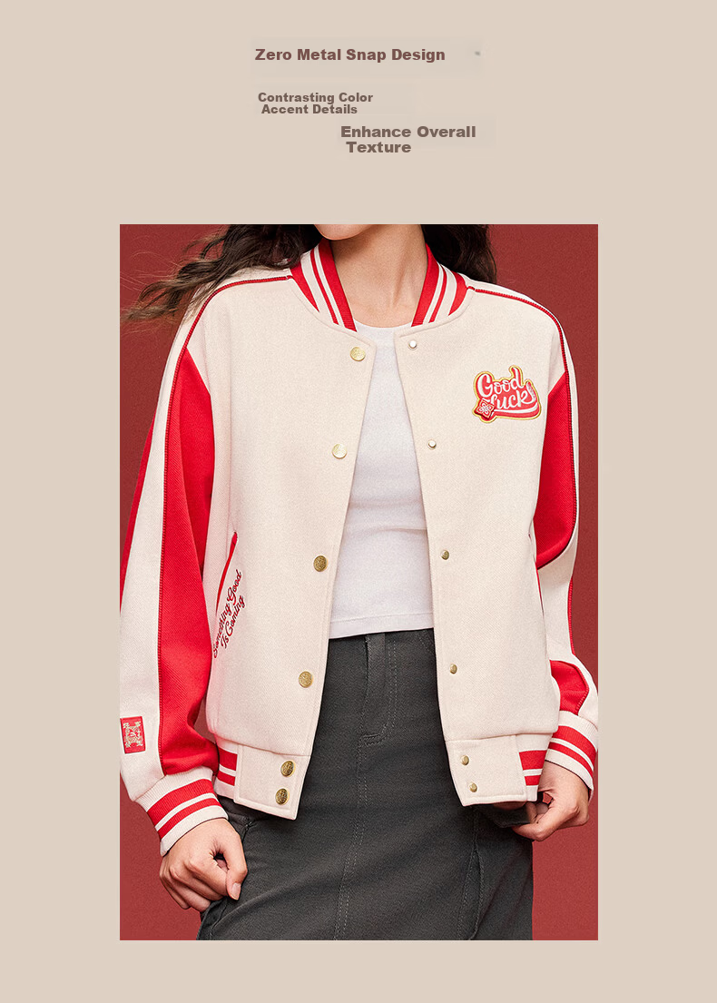 Anta Guan Xiaotong Edition Good Things Happen Fleece-lined Women's Baseball Jacket Sports Top 162618703 16