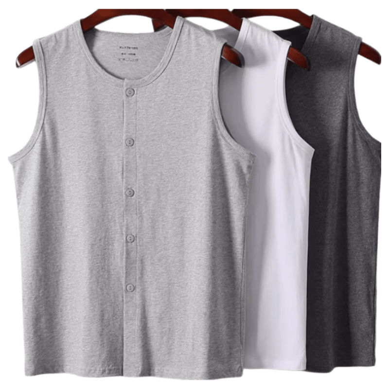Caiyue Middle-Aged And Elderly Pure Cotton Cardigan Vest, Father's Day Gift for Dad, Loose-Fitting Spring And Summer Thin Style, Plus Size Sleeveless Top