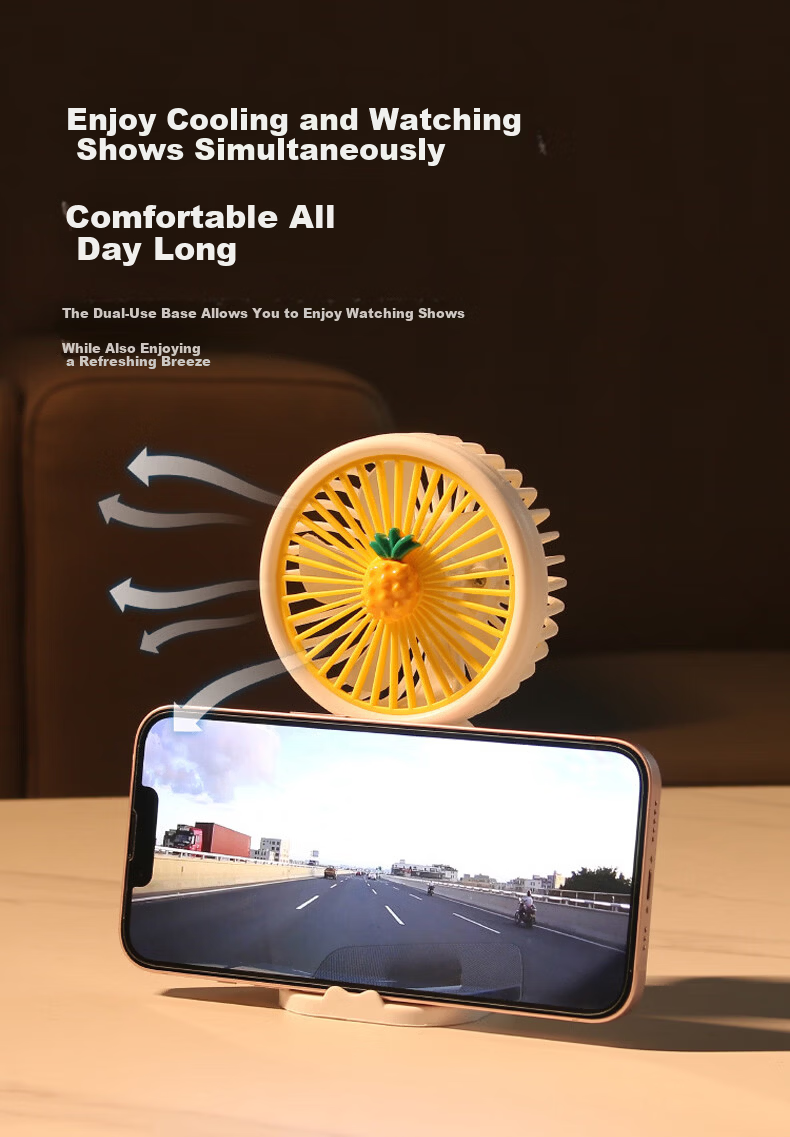 Gelite Handheld Mini USB Desk Fan Quiet Small Electric Fan Portable Rechargeable Yellow-Green for Dormitory Office Kids 8