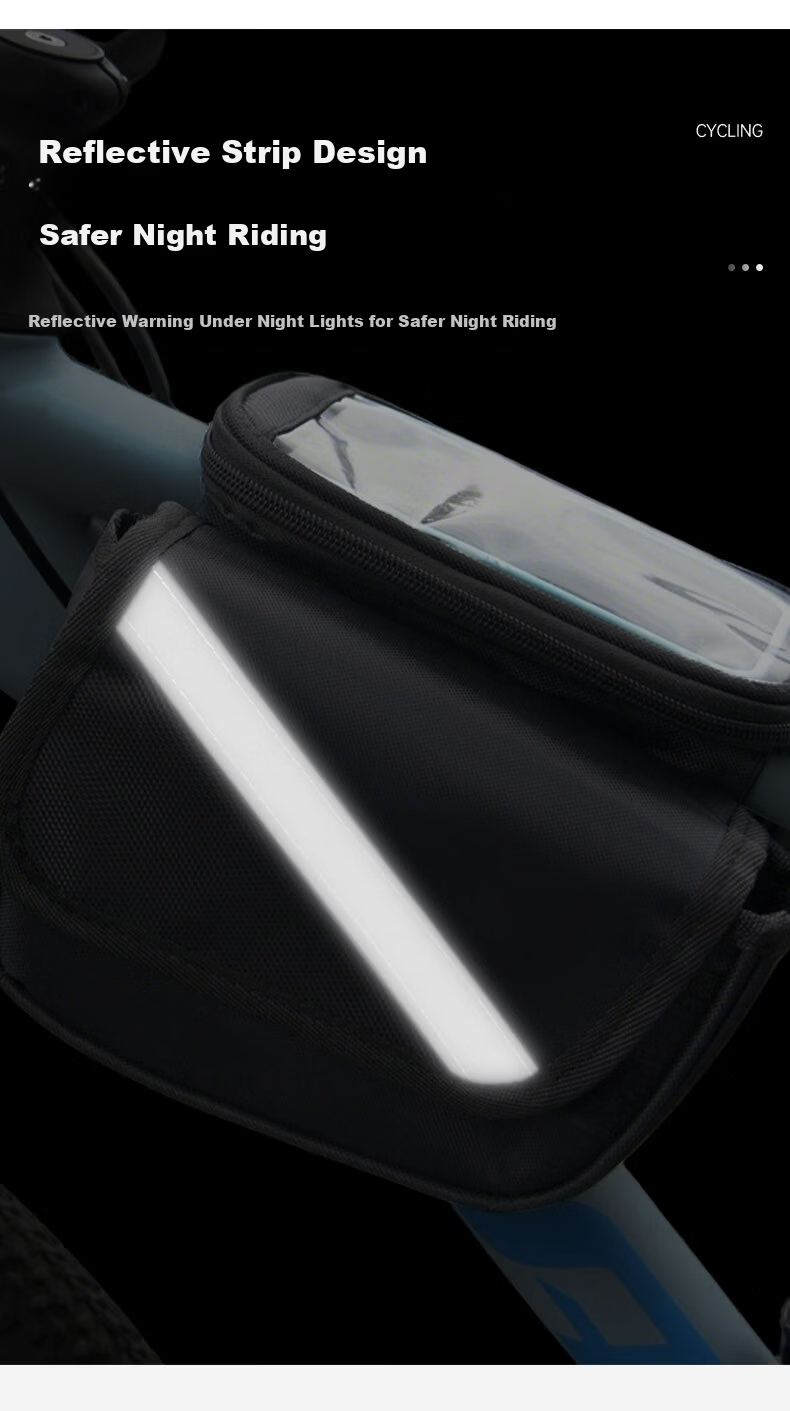 Huangchi Bicycle Frame Bag Front Tube Bag Mountain Road Bike Waterproof Phone Storage Cycling Gear Accessories 9