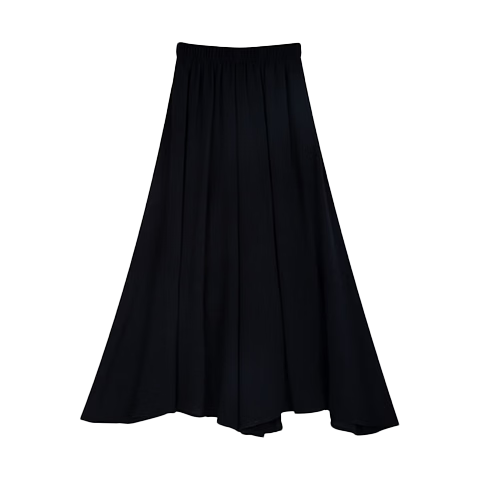 Langsha Women's Summer New Ice Silk Wide-Leg Skirt Pants Slim Loose Casual Thin Draped Hip-Covering Trousers for Petite